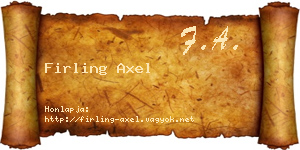 Firling Axel névjegykártya